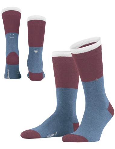 Burlington socks fashion smile red blue